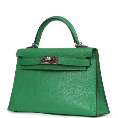 HERMÈS Pre-owned Hermes Kelly Sellier 20 Bambou Chevre Mysore Palladium Hardware | Thumbnail 5 HERMÈS Pre-owned Hermes Kelly Sellier 20 Bambou Chevre Mysore Palladium Hardware | Thumbnail 5