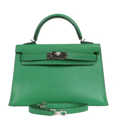 HERMÈS Pre-owned Hermes Kelly Sellier 20 Bambou Chevre Mysore Palladium Hardware | Thumbnail 1 HERMÈS Pre-owned Hermes Kelly Sellier 20 Bambou Chevre Mysore Palladium Hardware | Thumbnail 1