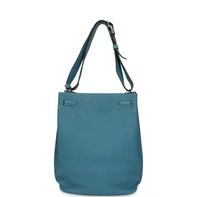 HERMÈS Pre-owned Hermes So Kelly 26 Blue Jean Clemence Palladium Hardware | Thumbnail 4 HERMÈS Pre-owned Hermes So Kelly 26 Blue Jean Clemence Palladium Hardware | Thumbnail 4