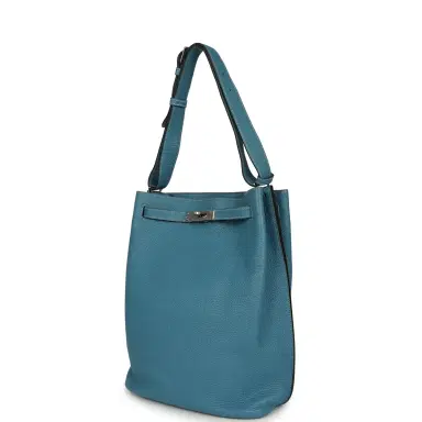 HERMÈS Pre-owned Hermes So Kelly 26 Blue Jean Clemence Palladium Hardware | Thumbnail 5 HERMÈS Pre-owned Hermes So Kelly 26 Blue Jean Clemence Palladium Hardware | Thumbnail 5