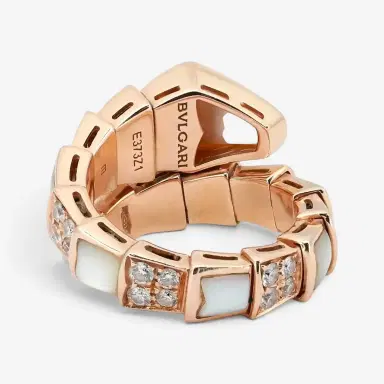 BVLGARI Bulgari Serpenti Viper 18K Rose Gold Diamond & MOP Ring Sz. 5.5 by The Solist | Thumbnail 5 BVLGARI Bulgari Serpenti Viper 18K Rose Gold Diamond & MOP Ring Sz. 5.5 by The Solist | Thumbnail 5