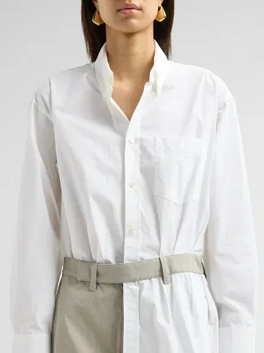 Alexander Wang Women's Tucked Shirt Cotton Romper | Thumbnail 5 Alexander Wang Women's Tucked Shirt Cotton Romper | Thumbnail 5