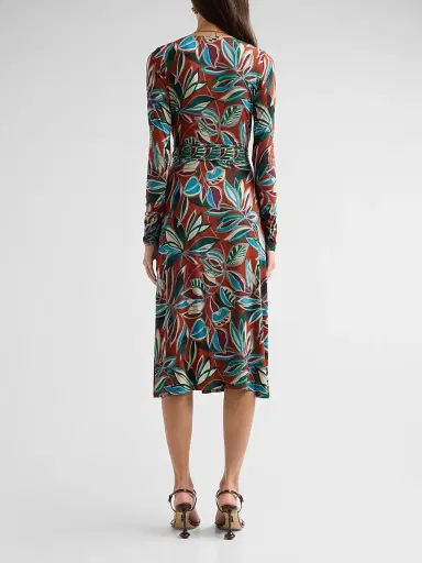 Johnny Was Women's The Janie Favorite Printed Wrap Midi Dress | Thumbnail 3 Johnny Was Women's The Janie Favorite Printed Wrap Midi Dress | Thumbnail 3