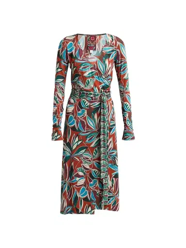 Johnny Was Women's The Janie Favorite Printed Wrap Midi Dress | Thumbnail 1 Johnny Was Women's The Janie Favorite Printed Wrap Midi Dress | Thumbnail 1