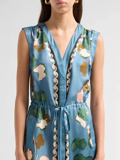 Johnny Was Women's Axelle Floral Satin Midi Dress | Thumbnail 5 Johnny Was Women's Axelle Floral Satin Midi Dress | Thumbnail 5