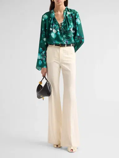 Johnny Was Women's Forti Floral Silk Ruffle Blouse | Thumbnail 2 Johnny Was Women's Forti Floral Silk Ruffle Blouse | Thumbnail 2