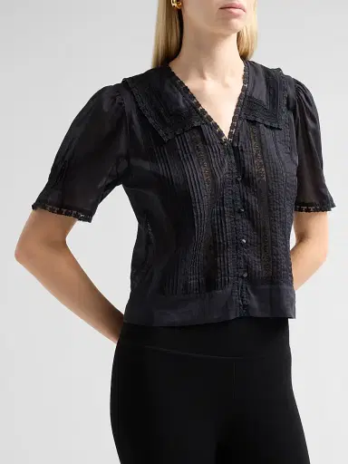 Johnny Was Women's Kayti Cotton Pintuck Blouse | Thumbnail 4 Johnny Was Women's Kayti Cotton Pintuck Blouse | Thumbnail 4
