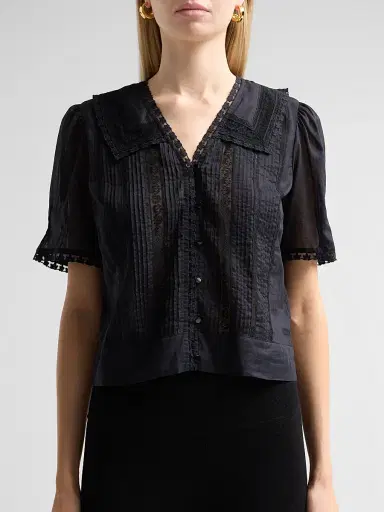 Johnny Was Women's Kayti Cotton Pintuck Blouse | Thumbnail 5 Johnny Was Women's Kayti Cotton Pintuck Blouse | Thumbnail 5