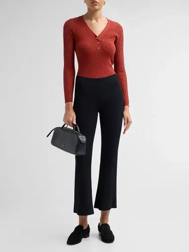 Elie Tahari Women's The Yusra Henley Sweater | Thumbnail 2 Elie Tahari Women's The Yusra Henley Sweater | Thumbnail 2