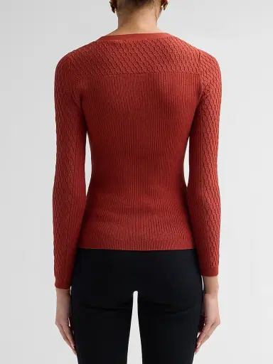 Elie Tahari Women's The Yusra Henley Sweater | Thumbnail 3 Elie Tahari Women's The Yusra Henley Sweater | Thumbnail 3