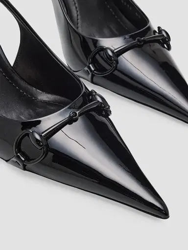 Gucci Women's Donna 80MM Patent Leather Slingback Pumps | Thumbnail 5 Gucci Women's Donna 80MM Patent Leather Slingback Pumps | Thumbnail 5