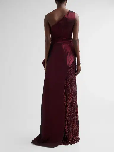 Teri Jon by Rickie Freeman Women's Taffeta Sequined Sculpted Gown | Thumbnail 3 Teri Jon by Rickie Freeman Women's Taffeta Sequined Sculpted Gown | Thumbnail 3