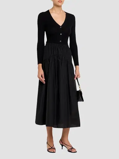 Theory Women's Yoke Cotton-Blend Midi Skirt | Thumbnail 2 Theory Women's Yoke Cotton-Blend Midi Skirt | Thumbnail 2