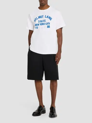Helmut Lang Men's Varsity Cotton Crewneck T-Shirt | Thumbnail 2 Helmut Lang Men's Varsity Cotton Crewneck T-Shirt | Thumbnail 2
