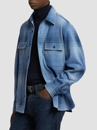 Ralph Lauren Purple Label Men's Plaid Cotton-Cashmere Shirt Jacket | Thumbnail 5 Ralph Lauren Purple Label Men's Plaid Cotton-Cashmere Shirt Jacket | Thumbnail 5