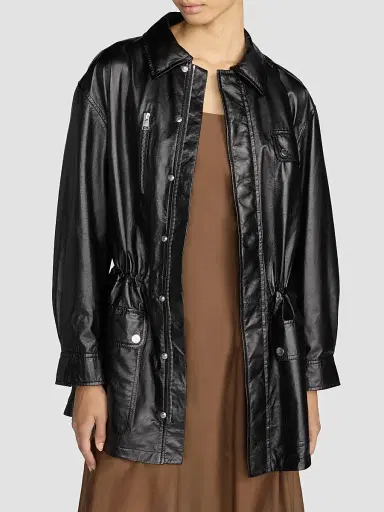 Frame Women's The Paper Leather Safari Jacket | Thumbnail 4 Frame Women's The Paper Leather Safari Jacket | Thumbnail 4