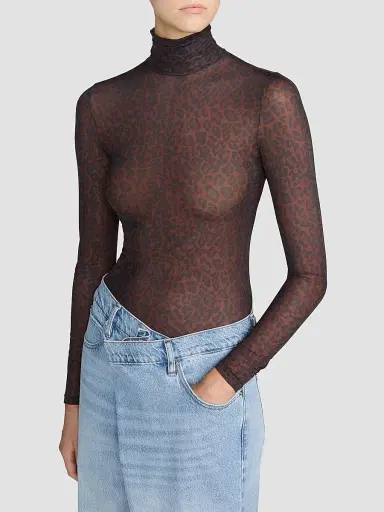 Frame Women's The Hosiery Leopard Print Sheer Top | Thumbnail 5 Frame Women's The Hosiery Leopard Print Sheer Top | Thumbnail 5