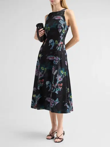 PRABAL GURUNG Women's Floral Twill Midi-Dress | Thumbnail 4 PRABAL GURUNG Women's Floral Twill Midi-Dress | Thumbnail 4