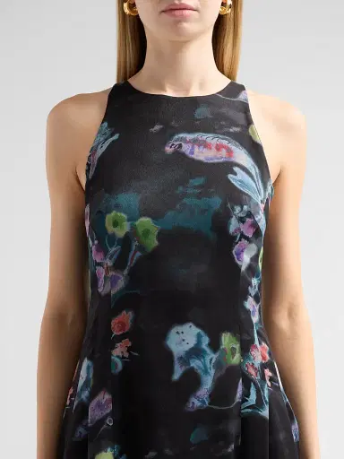PRABAL GURUNG Women's Floral Twill Midi-Dress | Thumbnail 5 PRABAL GURUNG Women's Floral Twill Midi-Dress | Thumbnail 5