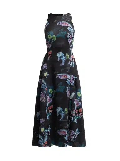 PRABAL GURUNG Women's Floral Twill Midi-Dress | Thumbnail 1 PRABAL GURUNG Women's Floral Twill Midi-Dress | Thumbnail 1
