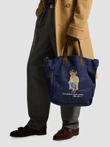 Polo Ralph Lauren Men's Polo Bear Cotton Canvas & Leather Tote | Thumbnail 3 Polo Ralph Lauren Men's Polo Bear Cotton Canvas & Leather Tote | Thumbnail 3