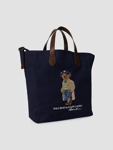 Polo Ralph Lauren Men's Polo Bear Cotton Canvas & Leather Tote | Thumbnail 4 Polo Ralph Lauren Men's Polo Bear Cotton Canvas & Leather Tote | Thumbnail 4