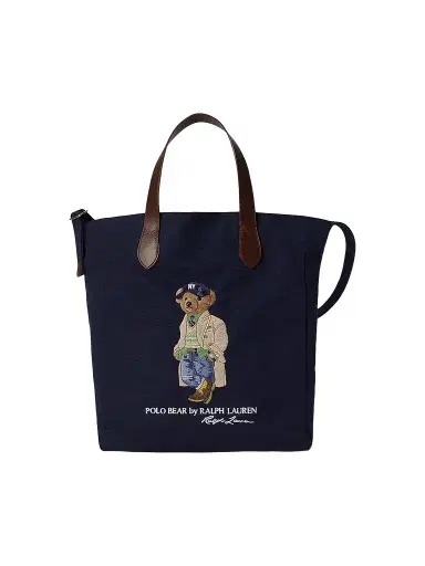 Polo Ralph Lauren Men's Polo Bear Cotton Canvas & Leather Tote | Thumbnail 1 Polo Ralph Lauren Men's Polo Bear Cotton Canvas & Leather Tote | Thumbnail 1