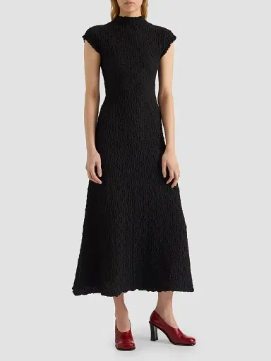 Proenza Schouler White Label Women's Cleo Stretch Jersey Jacquard A-Line Midi Dress | Thumbnail 2 Proenza Schouler White Label Women's Cleo Stretch Jersey Jacquard A-Line Midi Dress | Thumbnail 2