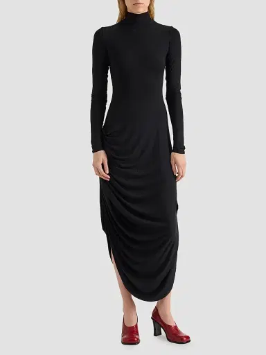 Proenza Schouler White Label Women's Imogen Ruched Stretch-Jersey Midi Dress | Thumbnail 2 Proenza Schouler White Label Women's Imogen Ruched Stretch-Jersey Midi Dress | Thumbnail 2