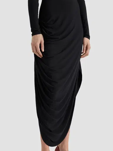 Proenza Schouler White Label Women's Imogen Ruched Stretch-Jersey Midi Dress | Thumbnail 4 Proenza Schouler White Label Women's Imogen Ruched Stretch-Jersey Midi Dress | Thumbnail 4