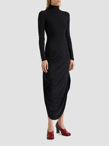 Proenza Schouler White Label Women's Imogen Ruched Stretch-Jersey Midi Dress | Thumbnail 5 Proenza Schouler White Label Women's Imogen Ruched Stretch-Jersey Midi Dress | Thumbnail 5
