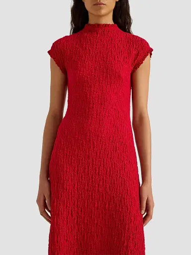 Proenza Schouler White Label Women's Cleo Stretch Jersey Jacquard A-Line Midi Dress | Thumbnail 4 Proenza Schouler White Label Women's Cleo Stretch Jersey Jacquard A-Line Midi Dress | Thumbnail 4