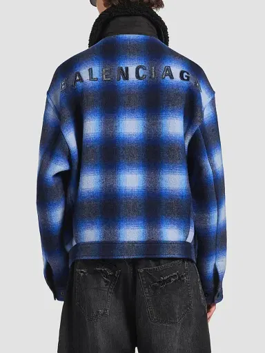 Balenciaga Men's Flannel Bomber Jacket | Thumbnail 4 Balenciaga Men's Flannel Bomber Jacket | Thumbnail 4
