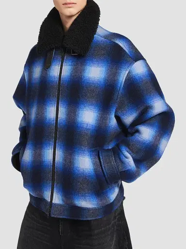 Balenciaga Men's Flannel Bomber Jacket | Thumbnail 5 Balenciaga Men's Flannel Bomber Jacket | Thumbnail 5