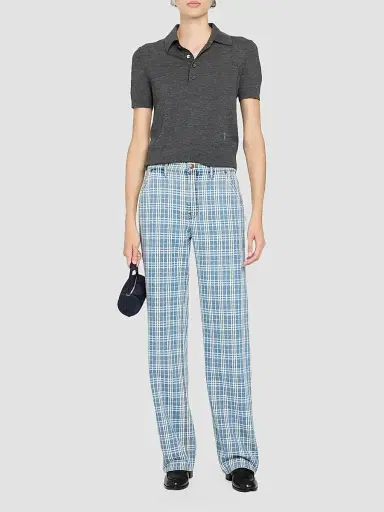 Burberry Women's Drusilla Check Straight Pants | Thumbnail 2 Burberry Women's Drusilla Check Straight Pants | Thumbnail 2