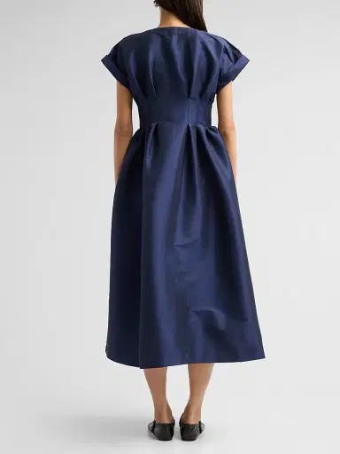 Kika Vargas Women's Tsige Taffeta A-Line Midi-Shirtdress | Thumbnail 3 Kika Vargas Women's Tsige Taffeta A-Line Midi-Shirtdress | Thumbnail 3