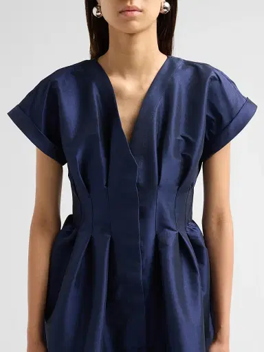 Kika Vargas Women's Tsige Taffeta A-Line Midi-Shirtdress | Thumbnail 5 Kika Vargas Women's Tsige Taffeta A-Line Midi-Shirtdress | Thumbnail 5