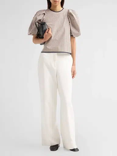 Kika Vargas Women's Lotta Striped Cotton-Blend Crewneck Blouse | Thumbnail 2 Kika Vargas Women's Lotta Striped Cotton-Blend Crewneck Blouse | Thumbnail 2