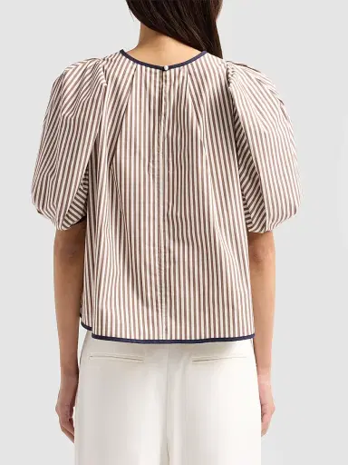 Kika Vargas Women's Lotta Striped Cotton-Blend Crewneck Blouse | Thumbnail 3 Kika Vargas Women's Lotta Striped Cotton-Blend Crewneck Blouse | Thumbnail 3