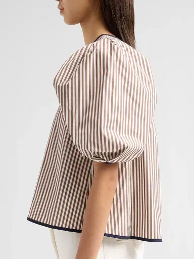 Kika Vargas Women's Lotta Striped Cotton-Blend Crewneck Blouse | Thumbnail 5 Kika Vargas Women's Lotta Striped Cotton-Blend Crewneck Blouse | Thumbnail 5