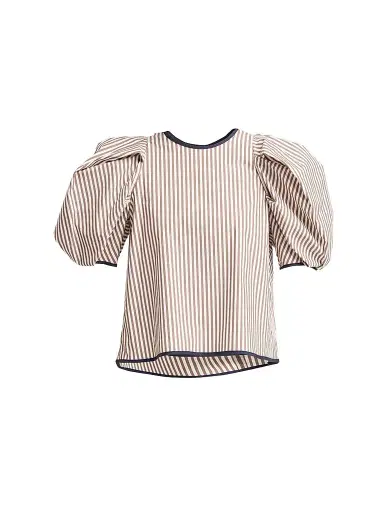 Kika Vargas Women's Lotta Striped Cotton-Blend Crewneck Blouse | Thumbnail 1 Kika Vargas Women's Lotta Striped Cotton-Blend Crewneck Blouse | Thumbnail 1
