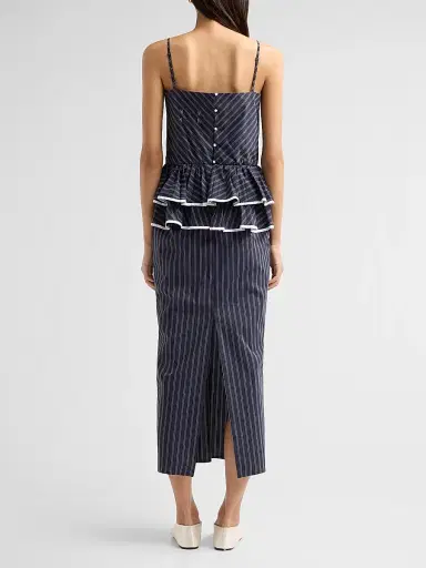 Kika Vargas Women's Alanna Striped Cotton-Blend Midi-Dress | Thumbnail 3 Kika Vargas Women's Alanna Striped Cotton-Blend Midi-Dress | Thumbnail 3