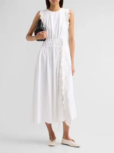 Kika Vargas Women's Hanna Appliqué Cotton-Blend Ruched Midi-Dress | Thumbnail 2 Kika Vargas Women's Hanna Appliqué Cotton-Blend Ruched Midi-Dress | Thumbnail 2