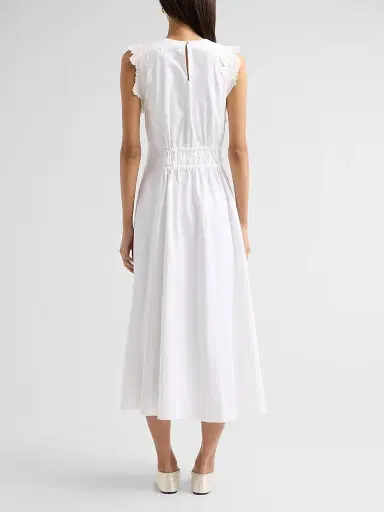 Kika Vargas Women's Hanna Appliqué Cotton-Blend Ruched Midi-Dress | Thumbnail 3 Kika Vargas Women's Hanna Appliqué Cotton-Blend Ruched Midi-Dress | Thumbnail 3