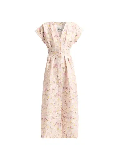 Kika Vargas Women's Tsige Peony Print Taffeta Midi Dress | Thumbnail 1 Kika Vargas Women's Tsige Peony Print Taffeta Midi Dress | Thumbnail 1