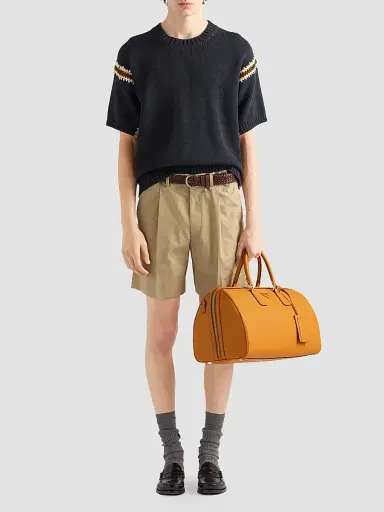 Prada Men's Saffiano Leather Travel Duffle Bag | Thumbnail 2 Prada Men's Saffiano Leather Travel Duffle Bag | Thumbnail 2