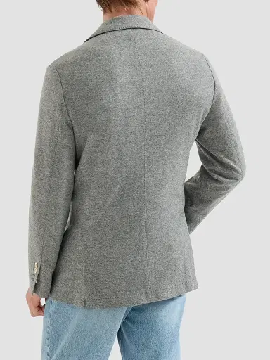 Brunello Cucinelli Men's Cashmere Jersey Blazer with Patch Pockets | Thumbnail 4 Brunello Cucinelli Men's Cashmere Jersey Blazer with Patch Pockets | Thumbnail 4