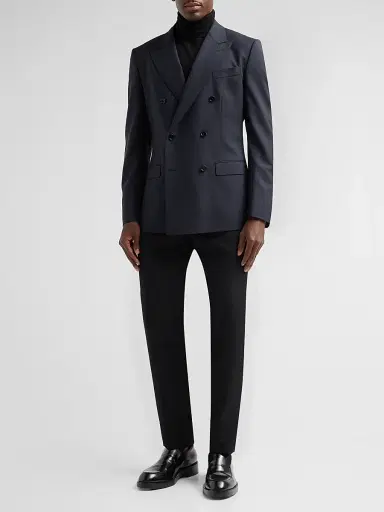Dolce & Gabbana Men's Stretch-Virgin Wool Double-Breasted Jacket | Thumbnail 2 Dolce & Gabbana Men's Stretch-Virgin Wool Double-Breasted Jacket | Thumbnail 2