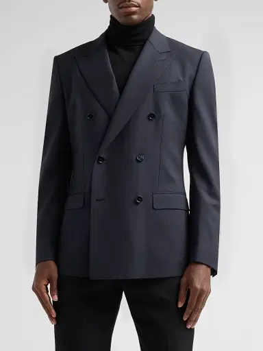 Dolce & Gabbana Men's Stretch-Virgin Wool Double-Breasted Jacket | Thumbnail 4 Dolce & Gabbana Men's Stretch-Virgin Wool Double-Breasted Jacket | Thumbnail 4