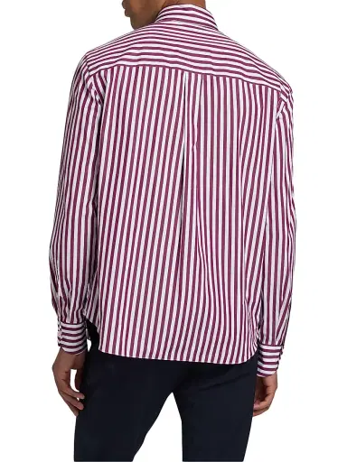 Isaia Men's Bengal Stripe Cotton Shirt | Thumbnail 5 Isaia Men's Bengal Stripe Cotton Shirt | Thumbnail 5